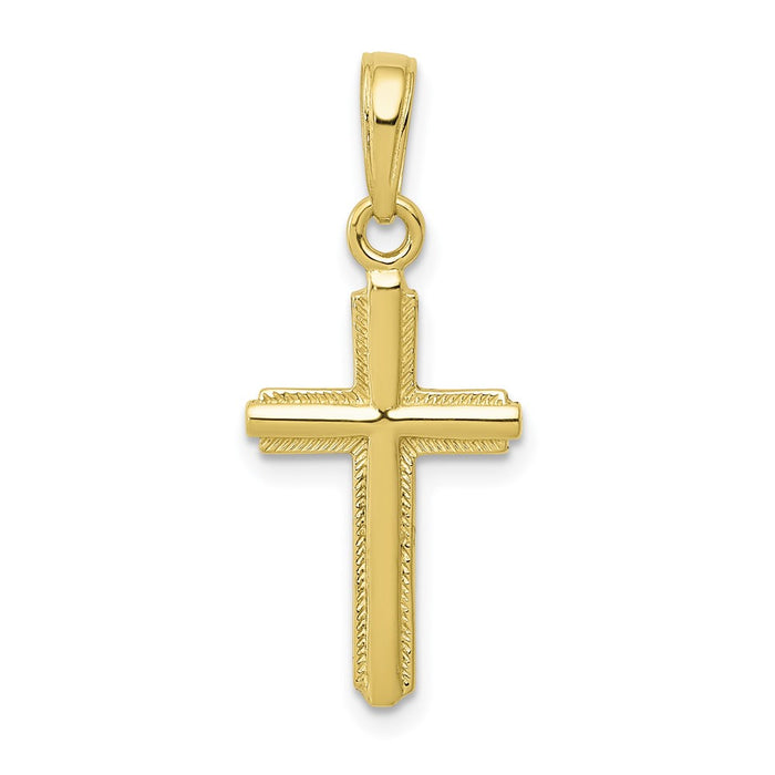 Million Charms 10K Yellow Gold Themed Relgious Cross Pendant