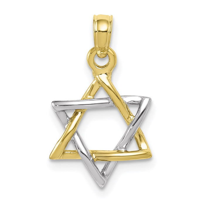 Million Charms 10K Two-Tone Polished Religious Jewish Star Of David Pendant