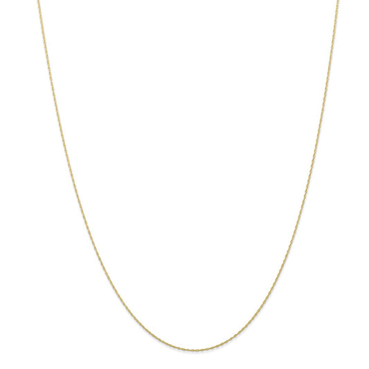 Million Charms 10k Yellow Gold, Necklace Chain, .5 mm Carded Cable Rope Chain, Chain Length: 16 inches