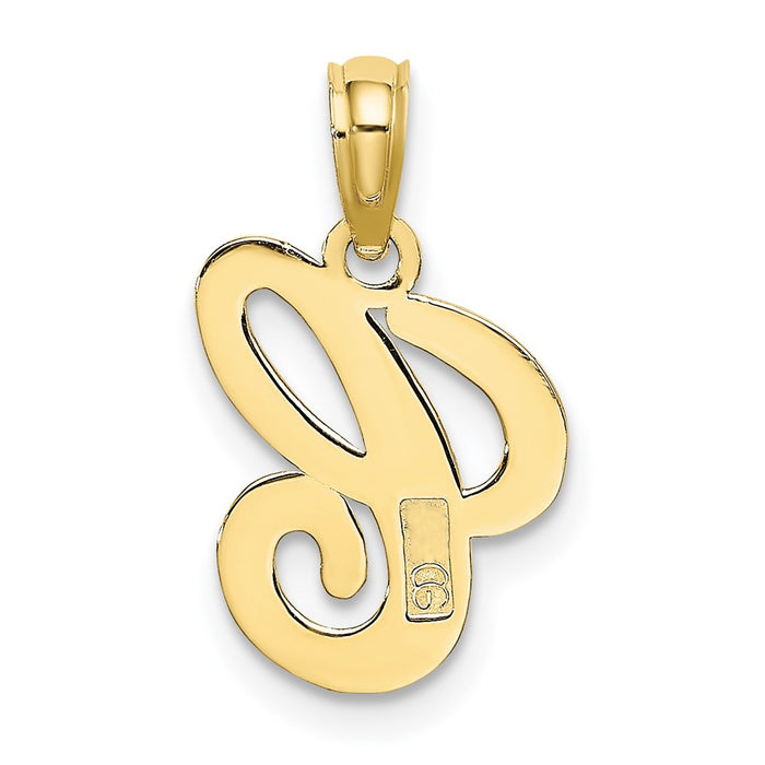 Million Charms 10K Yellow Gold Themed Polished C Script Alphabet Letter Initial Charm