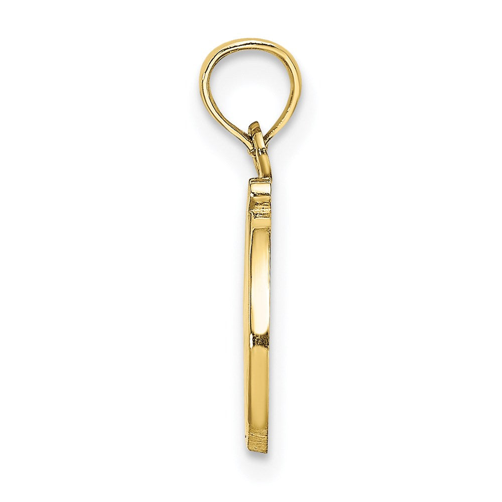 Million Charms 10K Yellow Gold Themed Polished D Script Alphabet Letter Initial Charm