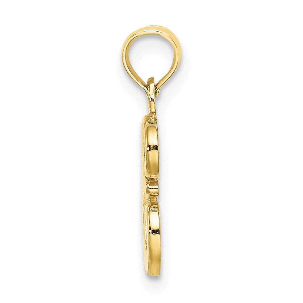 Million Charms 10K Yellow Gold Themed Polished E Script Alphabet Letter Initial Charm