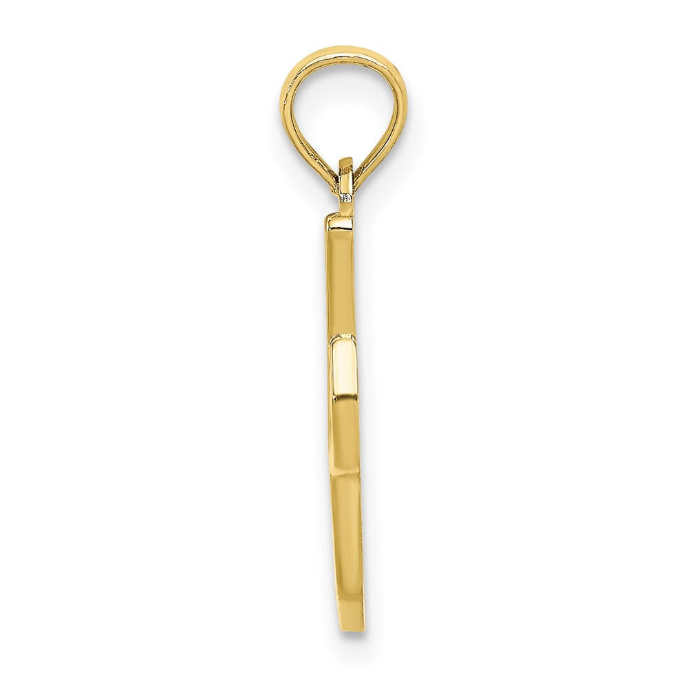 Million Charms 10K Yellow Gold Themed Polished I Script Alphabet Letter Initial Charm