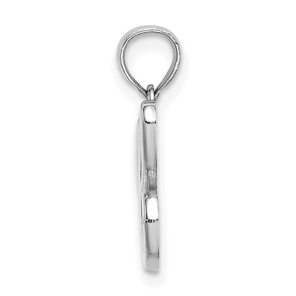 Million Charms 10K White Gold Themed Polished C Script Alphabet Letter Initial Charm