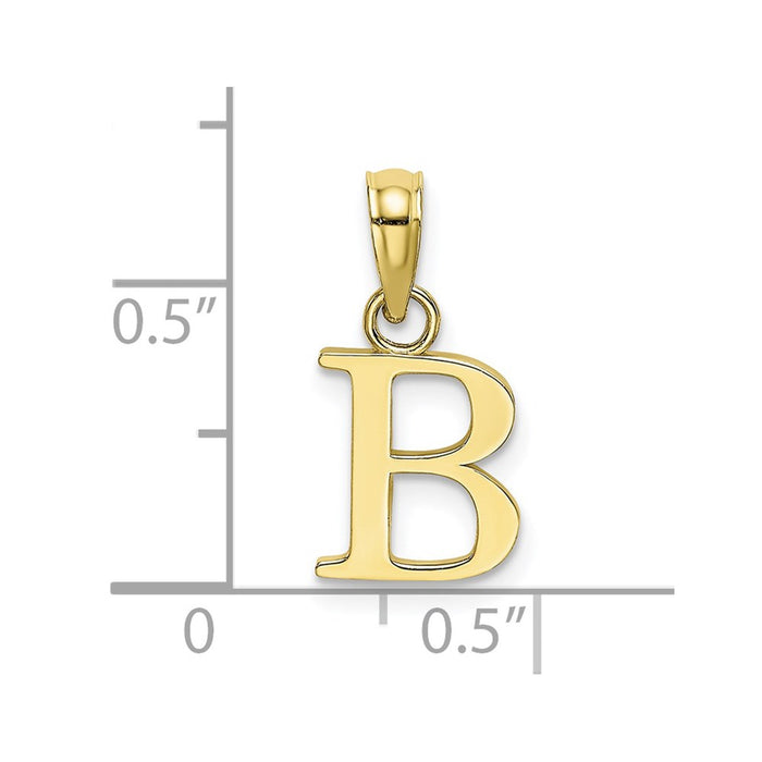 Million Charms 10K Yellow Gold Themed Polished B Block Alphabet Letter Initial Charm