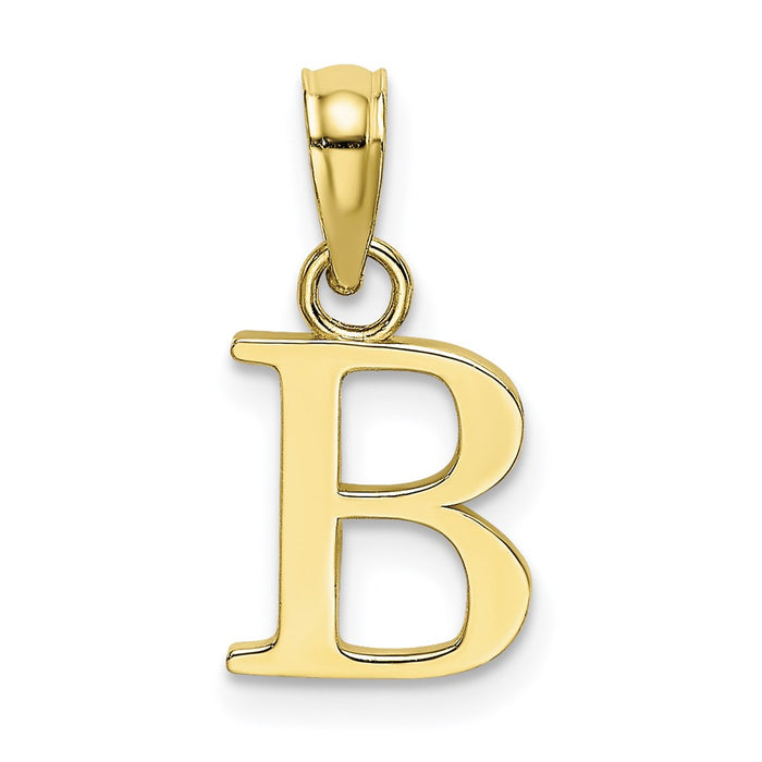 Million Charms 10K Yellow Gold Themed Polished B Block Alphabet Letter Initial Charm