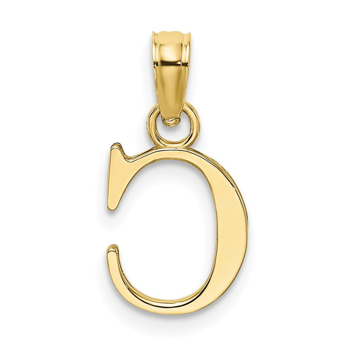 Million Charms 10K Yellow Gold Themed Polished C Block Alphabet Letter Initial Charm