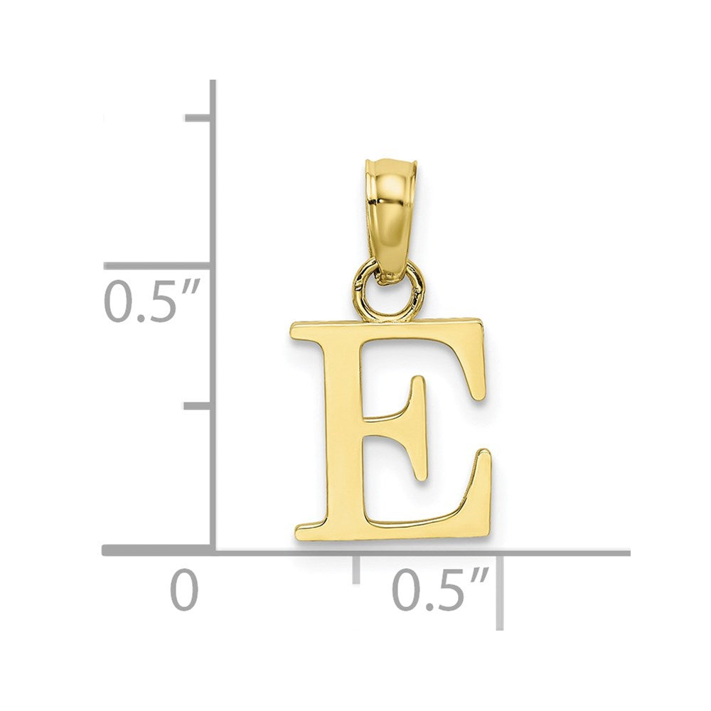 Million Charms 10K Yellow Gold Themed Polished E Block Alphabet Letter Initial Charm