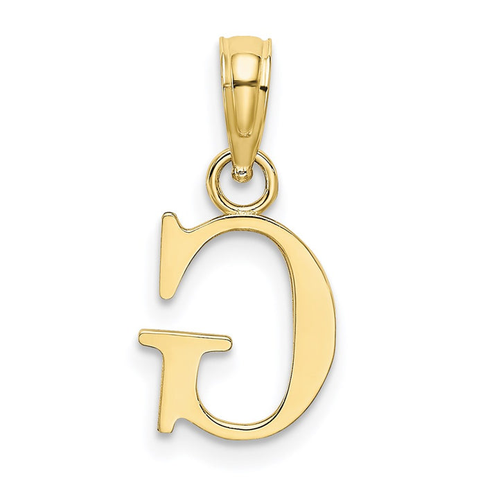 Million Charms 10K Yellow Gold Themed Polished G Block Alphabet Letter Initial Charm