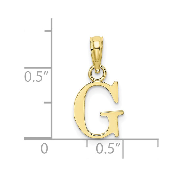 Million Charms 10K Yellow Gold Themed Polished G Block Alphabet Letter Initial Charm