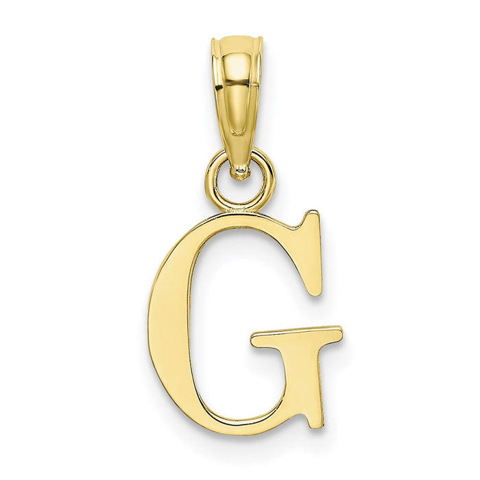 Million Charms 10K Yellow Gold Themed Polished G Block Alphabet Letter Initial Charm