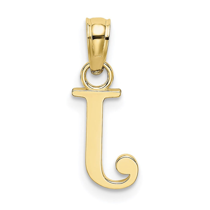 Million Charms 10K Yellow Gold Themed Polished J Block Alphabet Letter Initial Charm