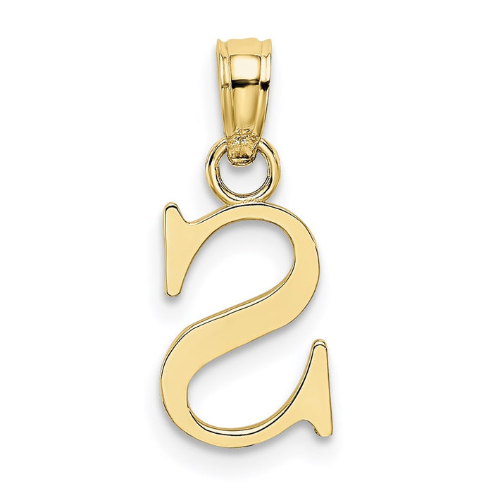 Million Charms 10K Yellow Gold Themed Polished S Block Alphabet Letter Initial Charm