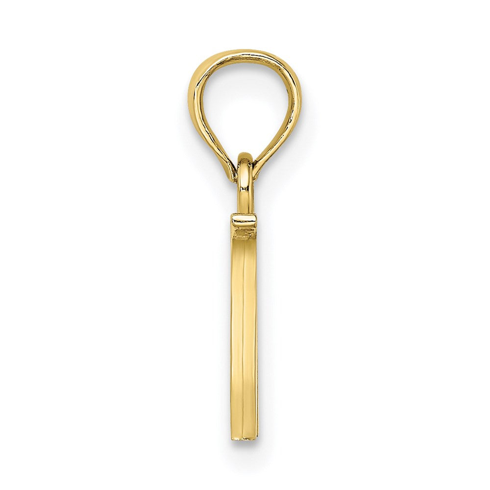 Million Charms 10K Yellow Gold Themed Polished W Block Alphabet Letter Initial Charm
