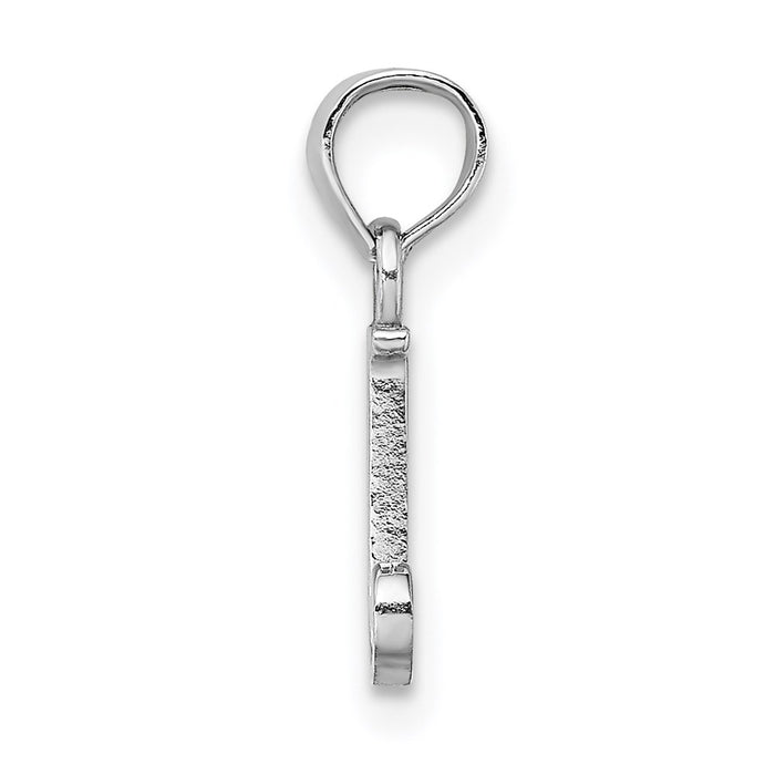 Million Charms 10K White Gold Themed Polished J Block Alphabet Letter Initial Charm