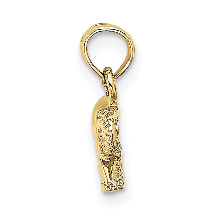 Million Charms 10K Yellow Gold Themed & Polished Small Elephant Charm