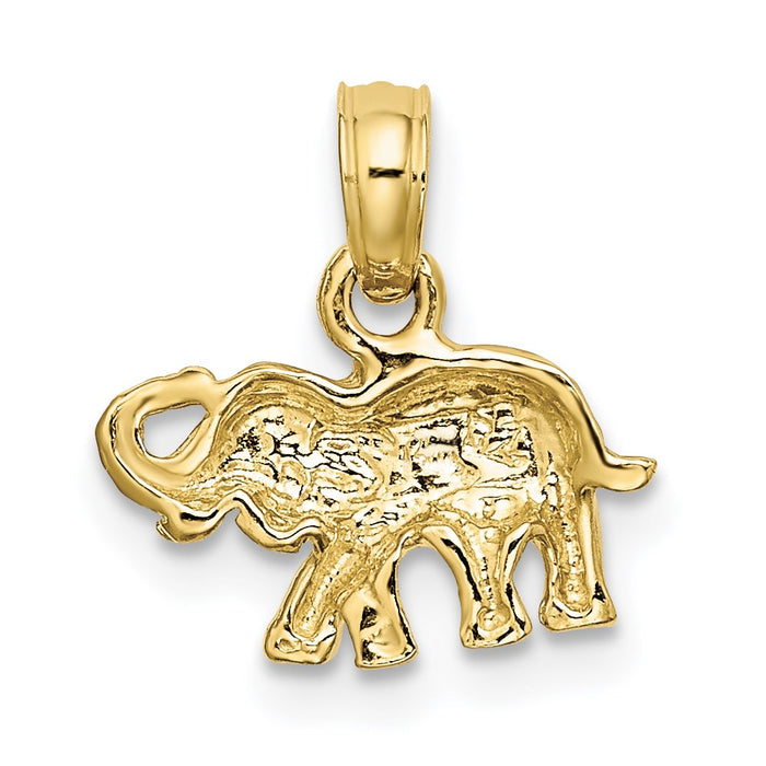 Million Charms 10K Yellow Gold Themed & Polished Small Elephant Charm