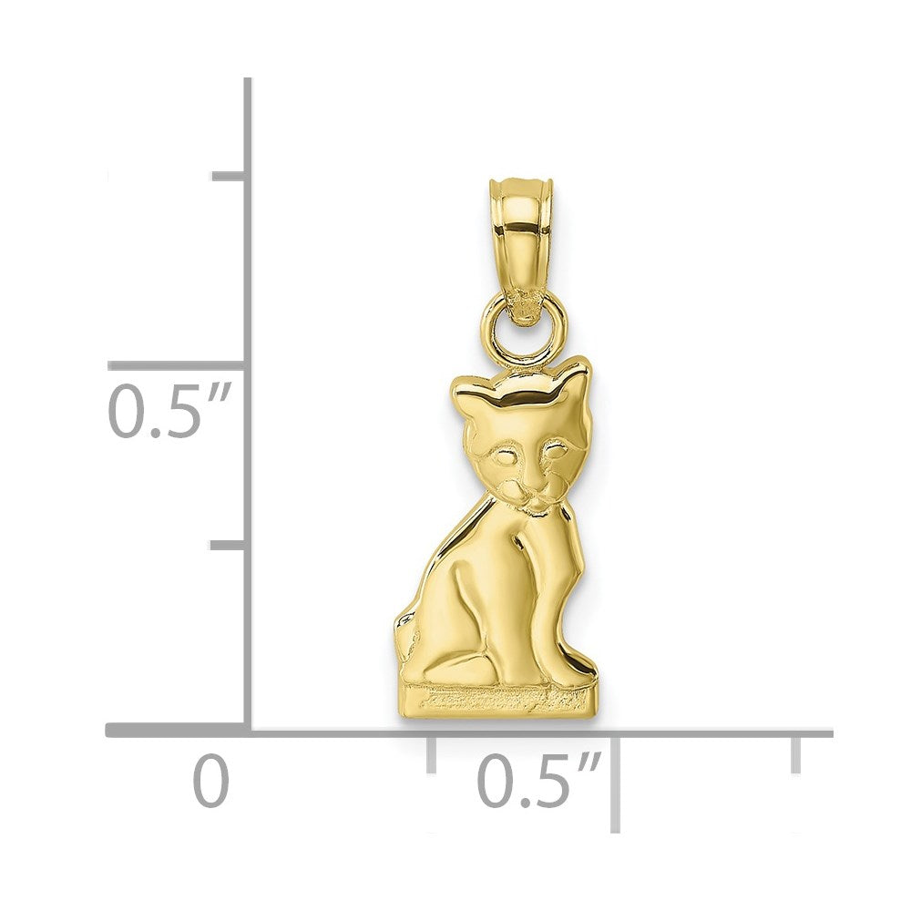 Million Charms 10K Yellow Gold Themed Mini Sitting Kitten Charm