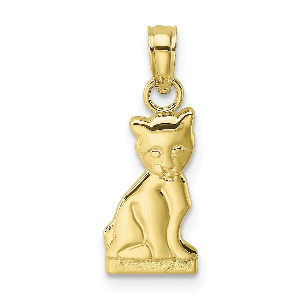 Million Charms 10K Yellow Gold Themed Mini Sitting Kitten Charm