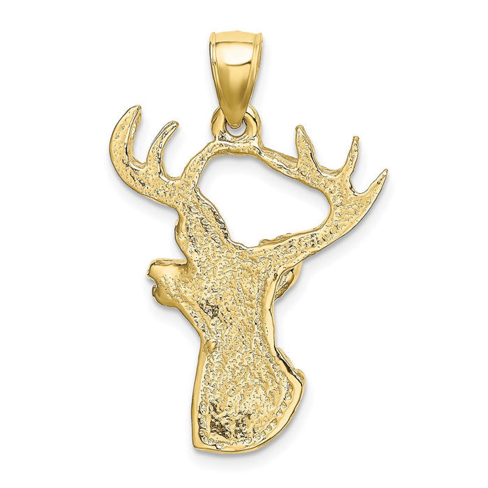 Million Charms 10K Yellow Gold Themed Deer Head Profile Charm