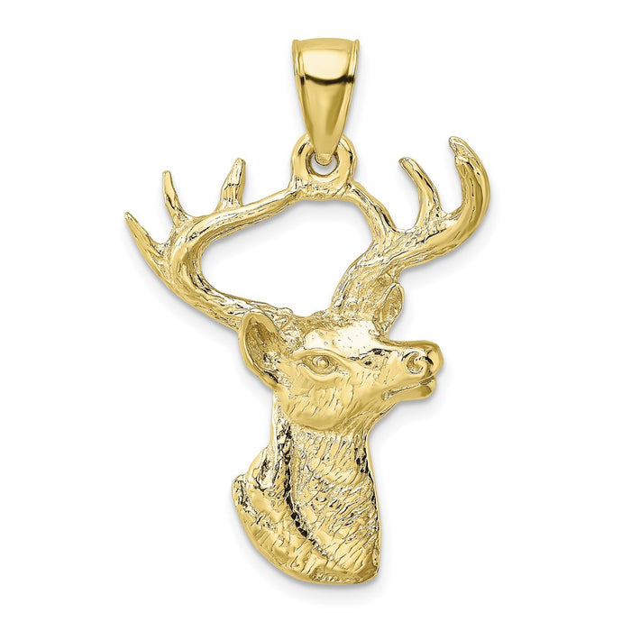 Million Charms 10K Yellow Gold Themed Deer Head Profile Charm