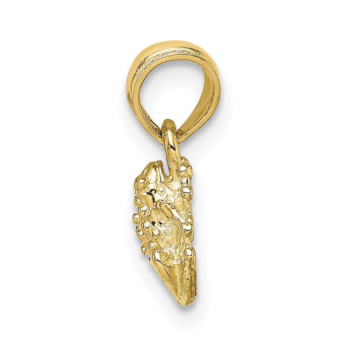 Million Charms 10K Yellow Gold Themed Textured Miniature Frog Charm