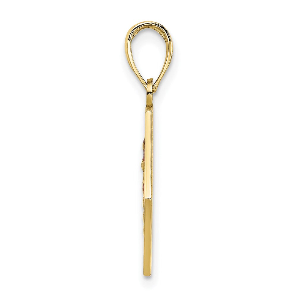 Million Charms 10K Yellow Gold Themed Enameled Medical Disc Pendant