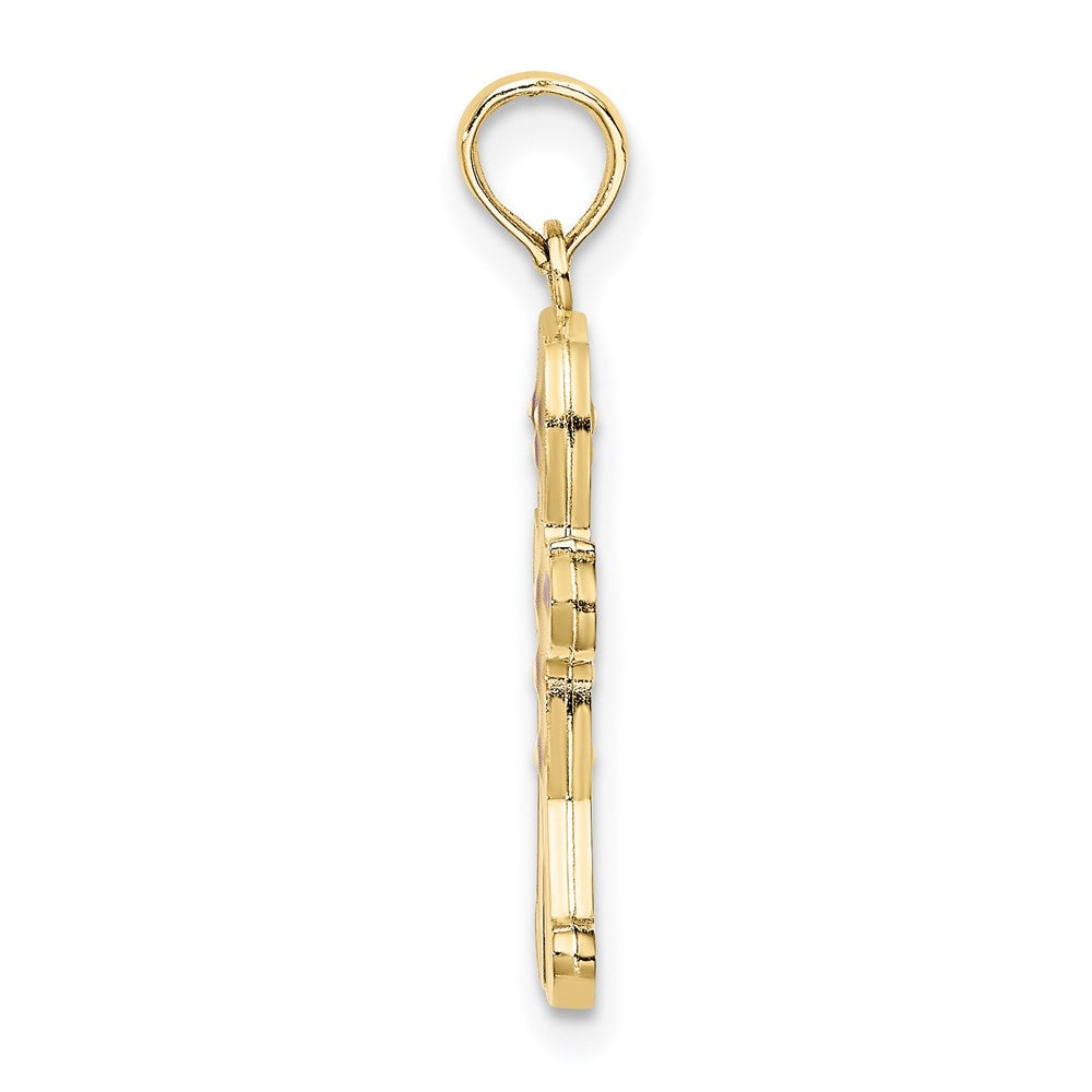Million Charms 10K Yellow Gold Themed 3-D & Enamel Gingerbread Man Charm