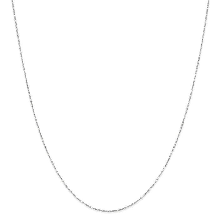 Million Charms 10k White Gold, Necklace Chain, .42 mm Carded Curb Chain, Chain Length: 20 inches