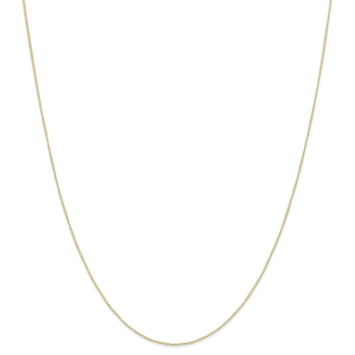 Million Charms 10k Yellow Gold, Necklace Chain, .42 mm Carded Curb Chain, Chain Length: 24 inches