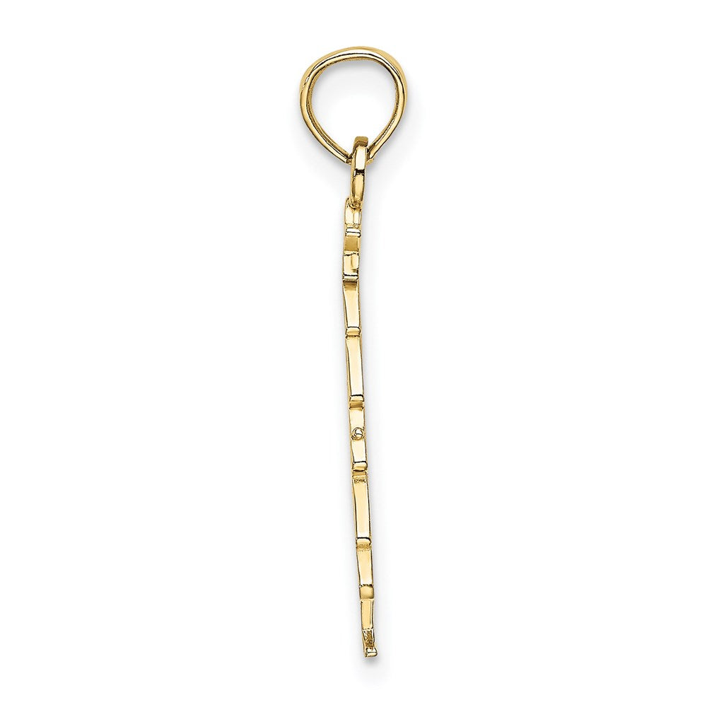 Million Charms 10K Yellow Gold Themed Enamel Green Christmas Tree With Red Star Charm