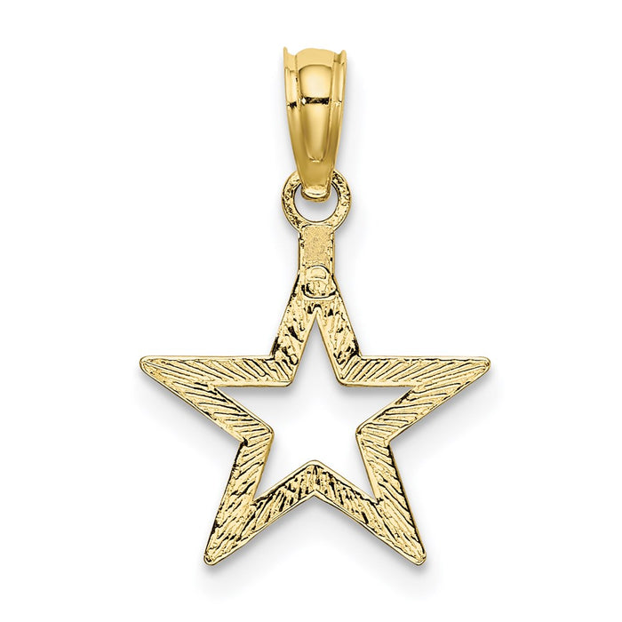 Million Charms 10K Yellow Gold Themed Cut-Out Star Charm