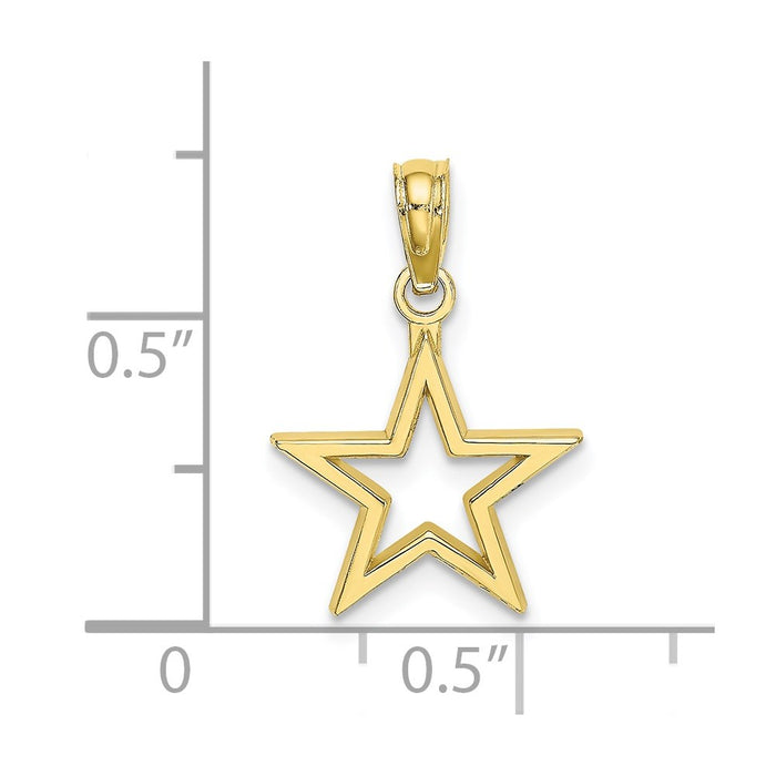 Million Charms 10K Yellow Gold Themed Cut-Out Star Charm