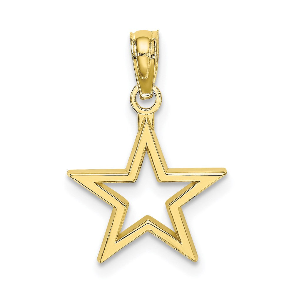 Million Charms 10K Yellow Gold Themed Cut-Out Star Charm