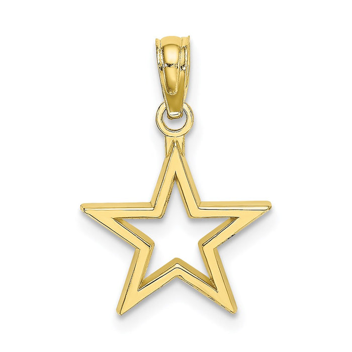 Million Charms 10K Yellow Gold Themed Cut-Out Star Charm