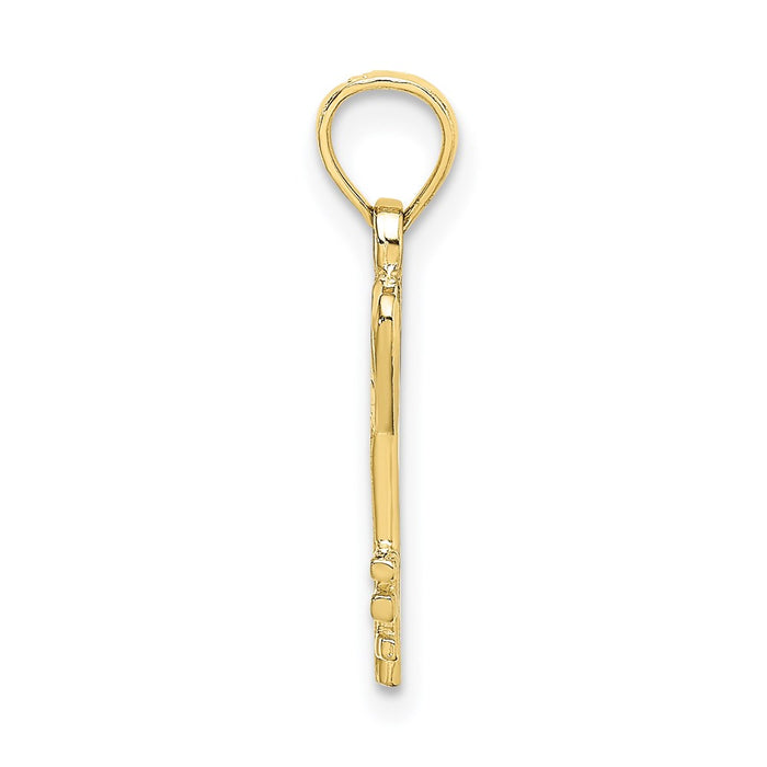 Million Charms 10K Yellow Gold Themed Key With Heart Charm