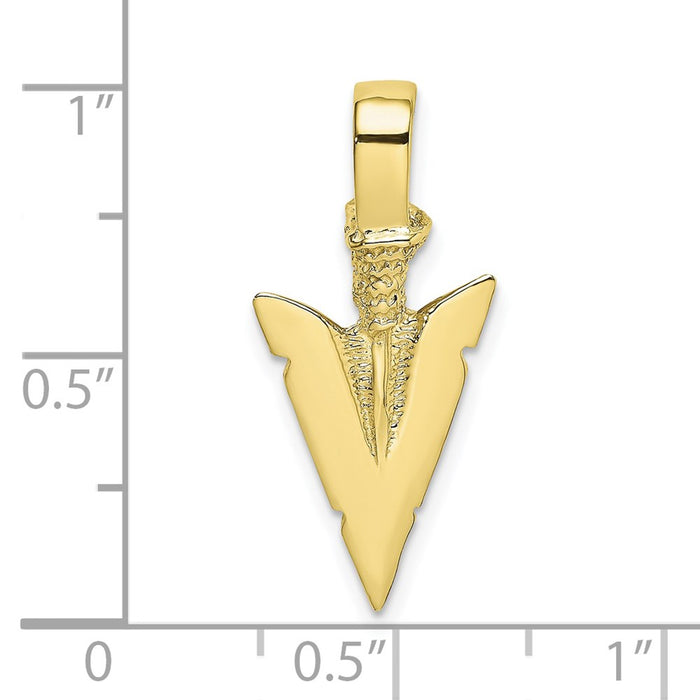 Million Charms 10K Yellow Gold Themed 3-D Arrowhead Charm