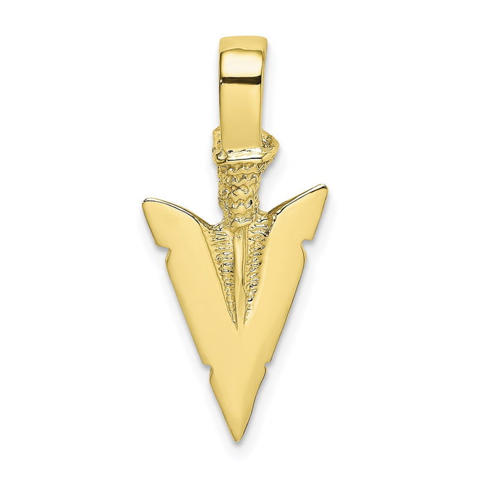 Million Charms 10K Yellow Gold Themed 3-D Arrowhead Charm