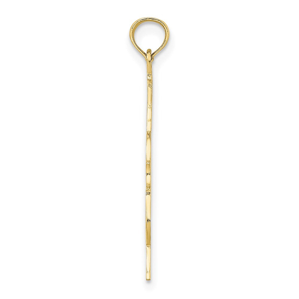 Million Charms 10K Yellow Gold Themed Polished & Engraved Upright Bass Charm