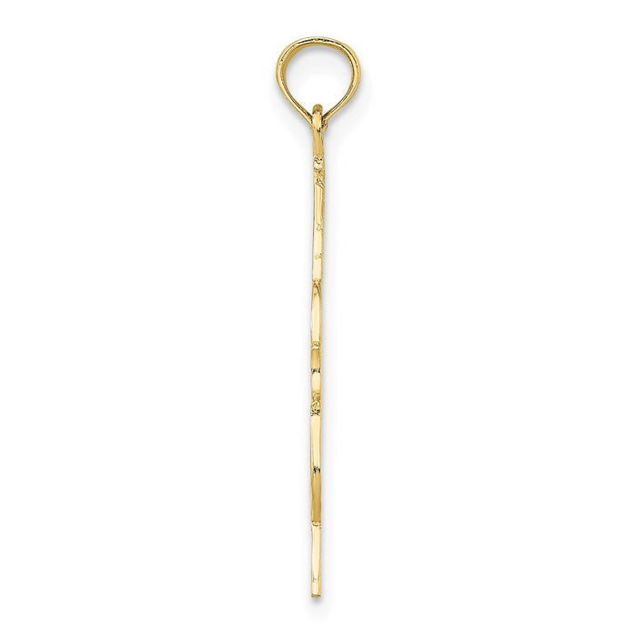 Million Charms 10K Yellow Gold Themed Polished & Engraved Upright Bass Charm
