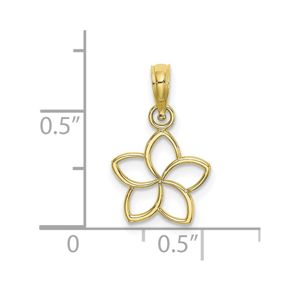 Million Charms 10K Yellow Gold Themed Cut Out Flower Charm
