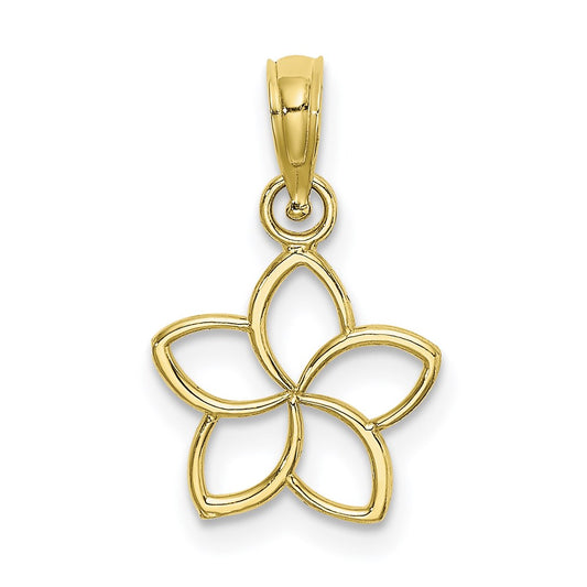 Million Charms 10K Yellow Gold Themed Cut Out Flower Charm