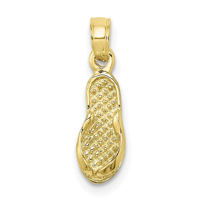 Million Charms 10K Yellow Gold Themed Single Flip-Flop Charm