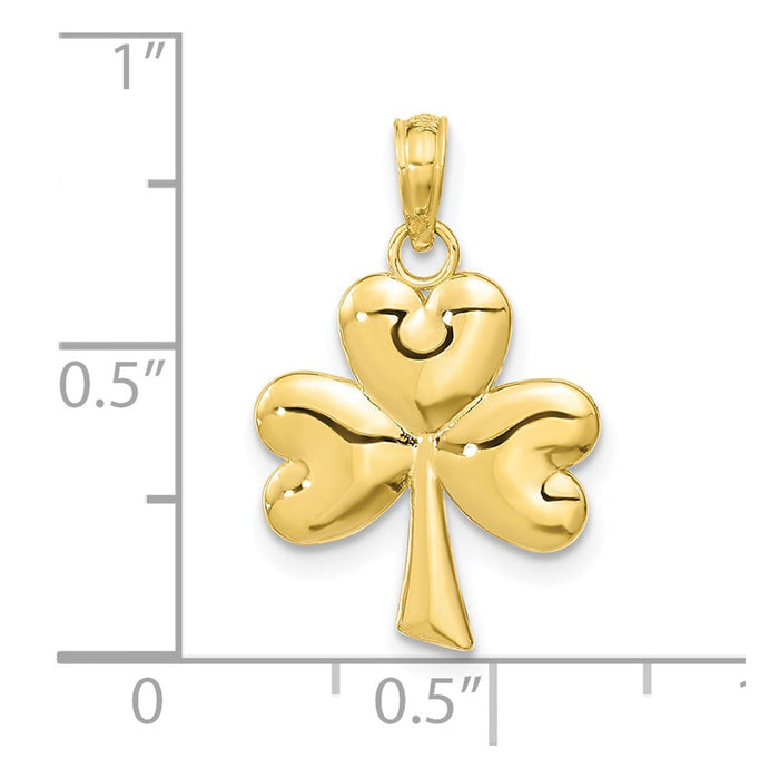 Million Charms 10K Yellow Gold Themed 3-Leaf Lucky Clover  Charm