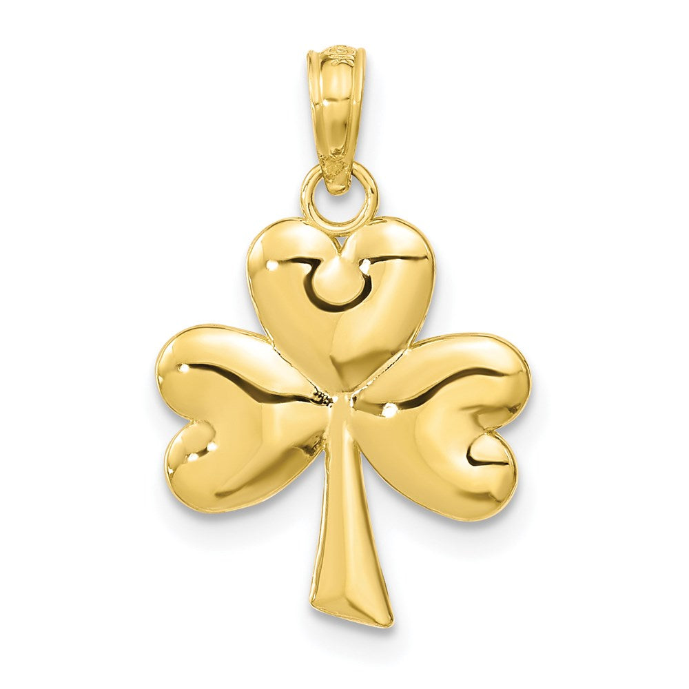 Million Charms 10K Yellow Gold Themed 3-Leaf Lucky Clover  Charm