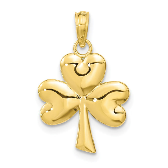Million Charms 10K Yellow Gold Themed 3-Leaf Lucky Clover  Charm