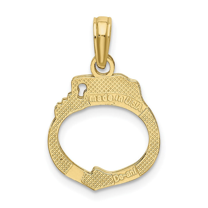 Million Charms 10K Yellow Gold Themed Moveable Handcuffs Charm