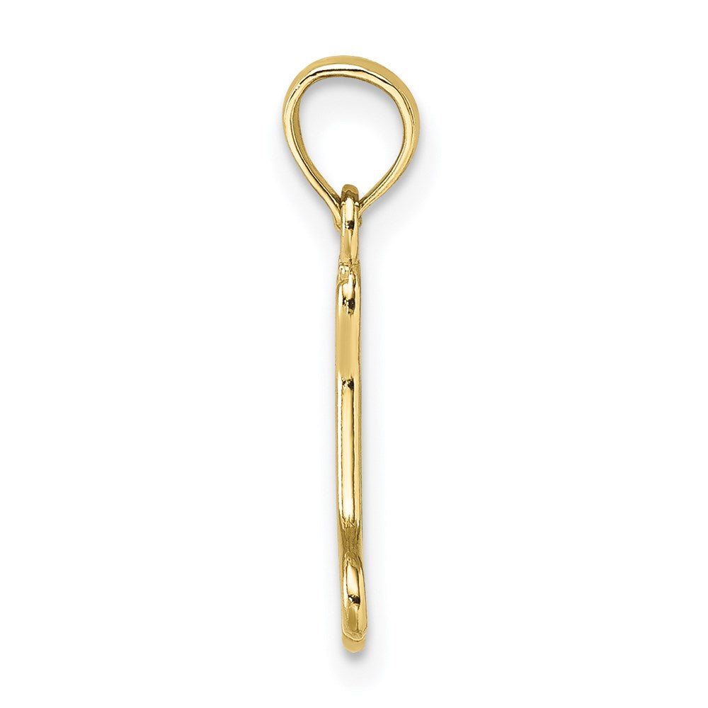 Million Charms 10K Yellow Gold Themed Cut-Out & Polished Mini Dog Bone Charm