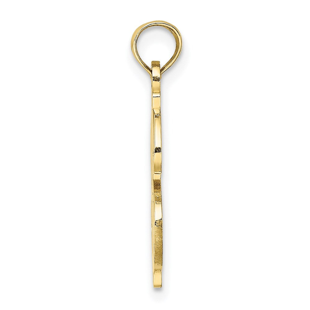 Million Charms 10K Yellow Gold Themed Textured Dollar Sign Charm