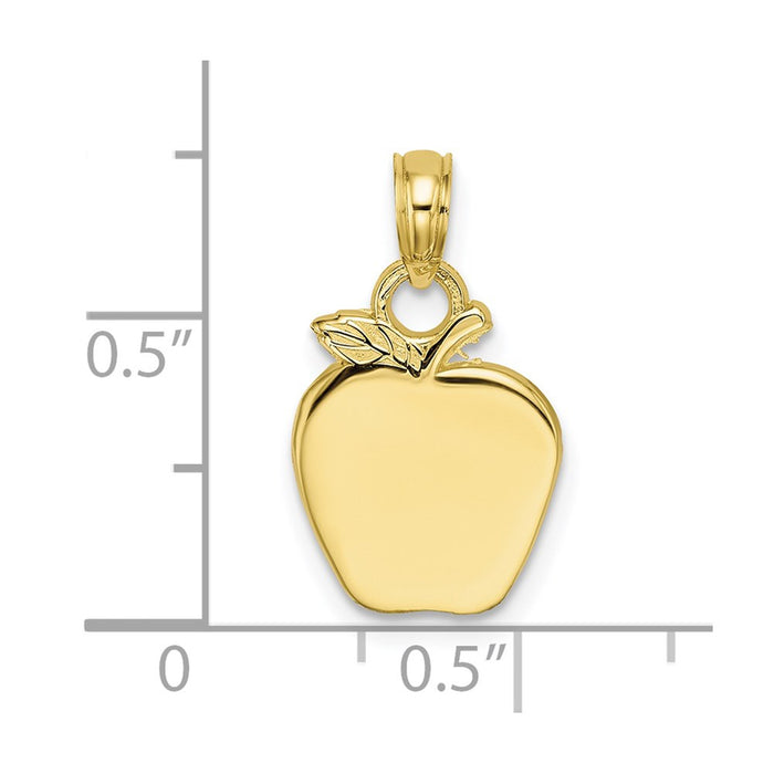 Million Charms 10K Yellow Gold Themed Polished Apple Charm